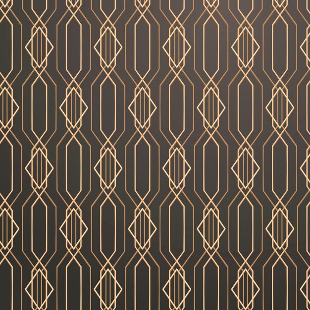 Seamless golden geometric pattern on a gray background