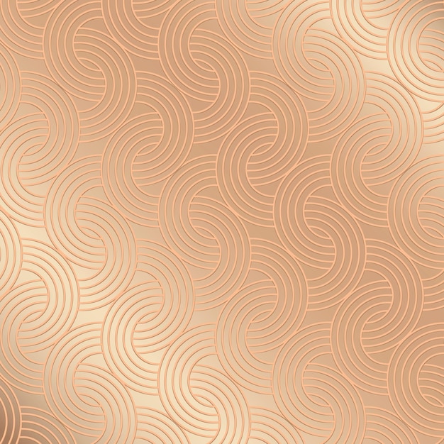 Free vector seamless golden interlaced rounded arc patterned background