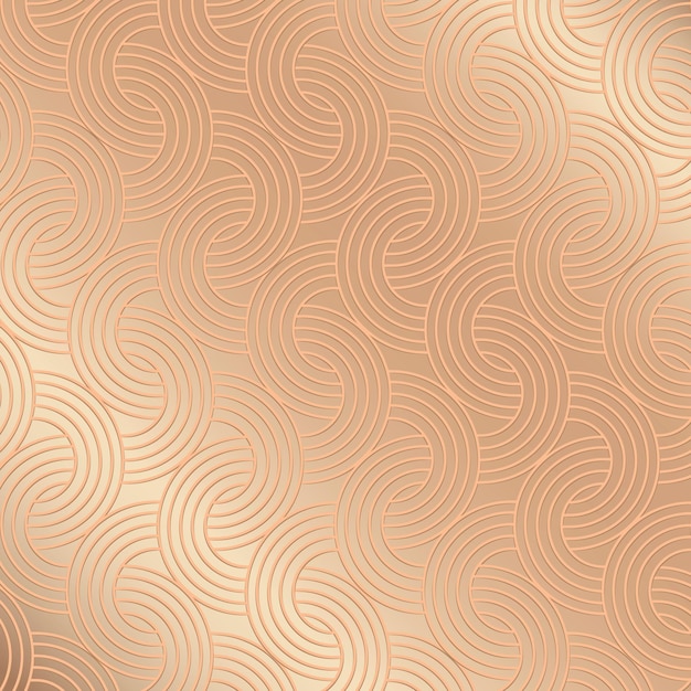 Seamless golden interlaced rounded arc patterned background