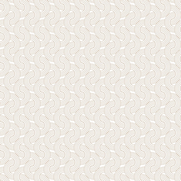 Seamless golden interlaced rounded arc patterned background