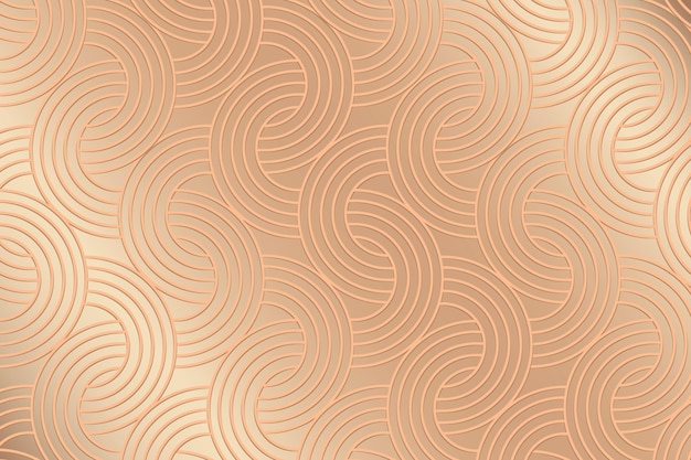 Free vector seamless golden interlaced rounded arc patterned background