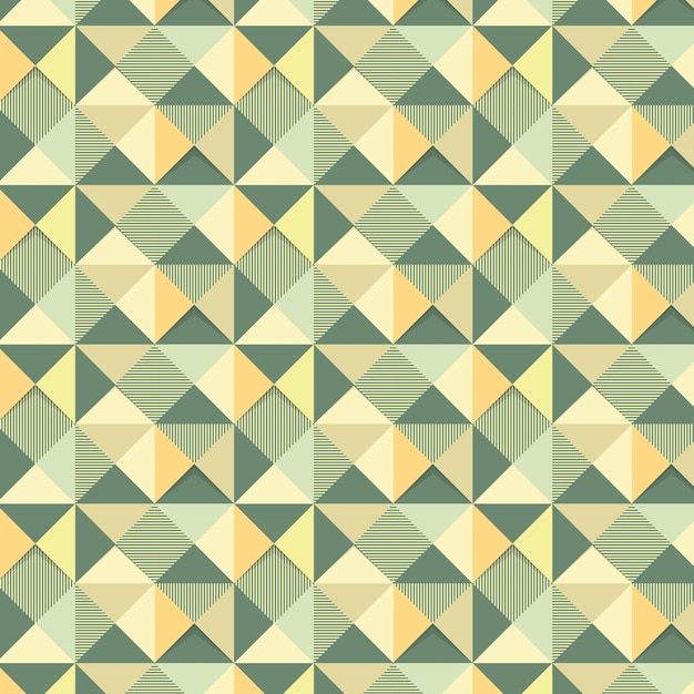 シームレスな緑の幾何学的な三角形のパターン化された背景デザインリソースベクトル