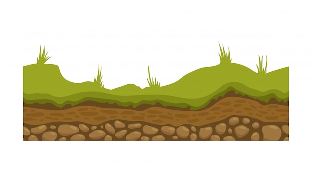 Ui 게임을위한 완벽한 땅, 토양 및 토지. 지상, 돌 잔디의 표면