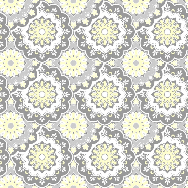 Seamless hand drawn mandala pattern vintage decorative elements