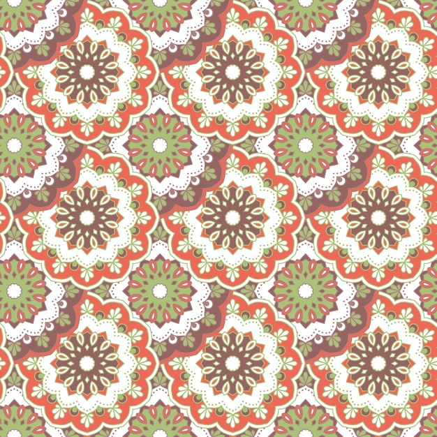 Seamless hand drawn mandala pattern vintage decorative elements