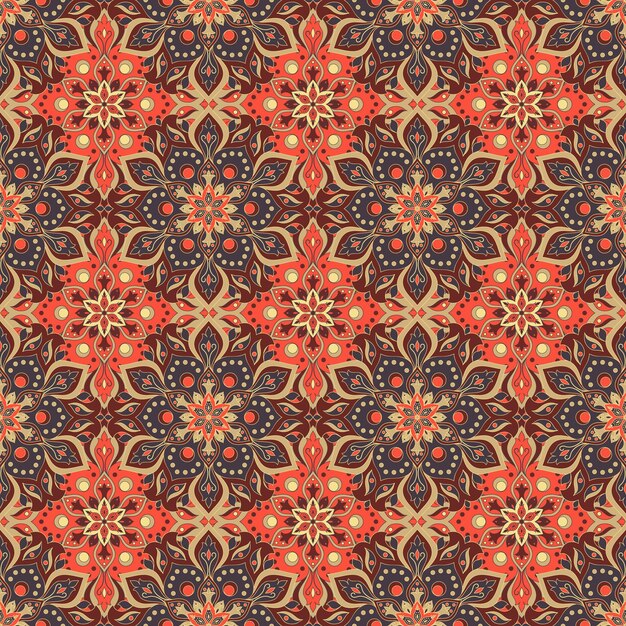Seamless hand drawn mandala seamless pattern.
