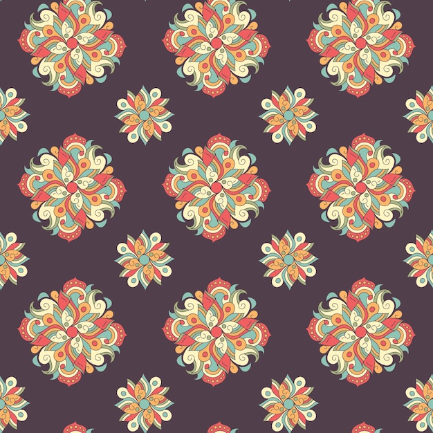 Seamless hand drawn pattern with ethnic decorative tribal elemen