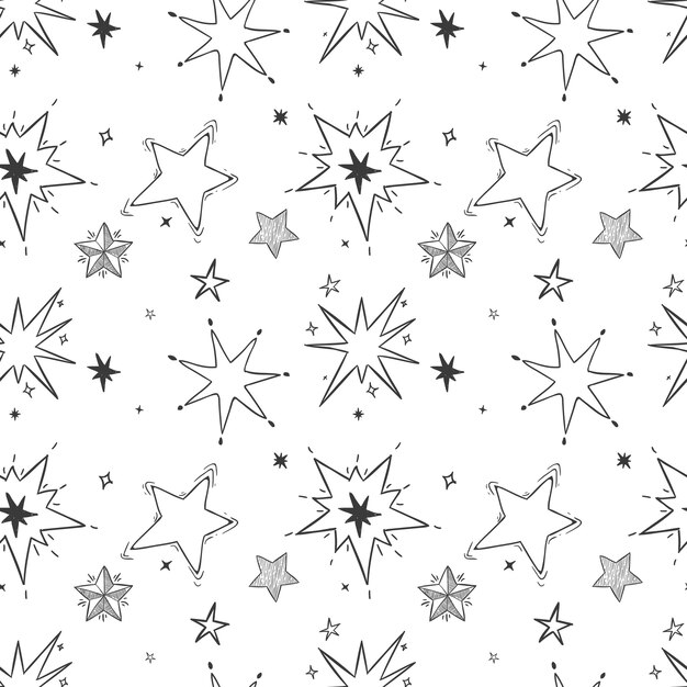 シームレスな手描きの星のパターン