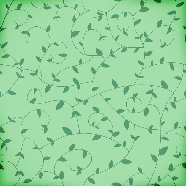 Seamless intertwined branches and leaves pattern
