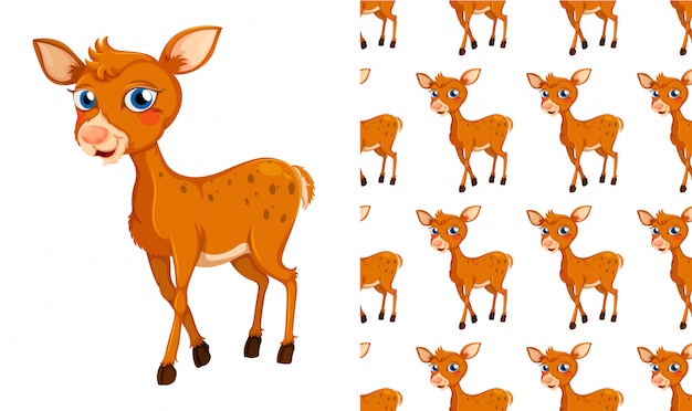 Seamless and isolated animal pattern cartoon