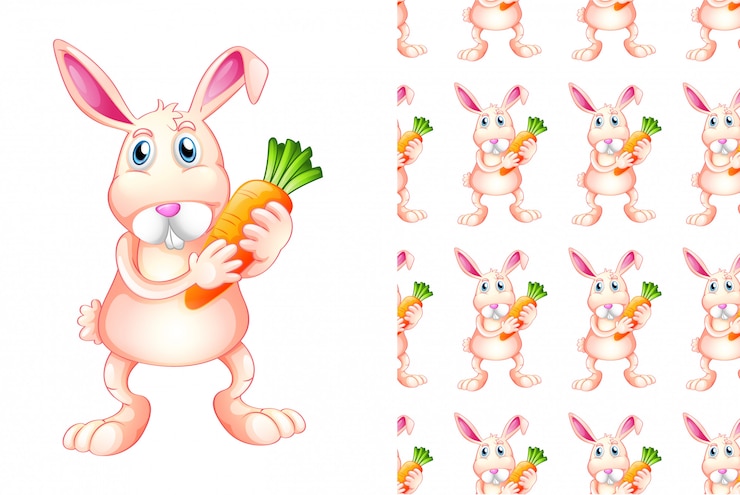 무료 Vector 원활 하 고 고립 된 동물 패턴 만화