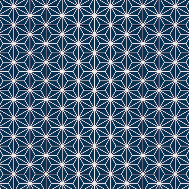 Бесплатное векторное изображение Бесшовный японский узор с мотивом листьев пеньки