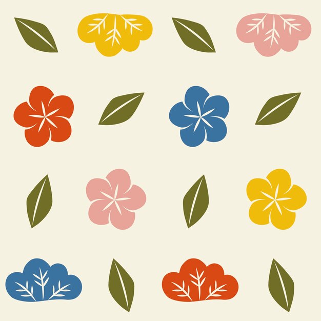원활한 일본식 꽃 패턴
