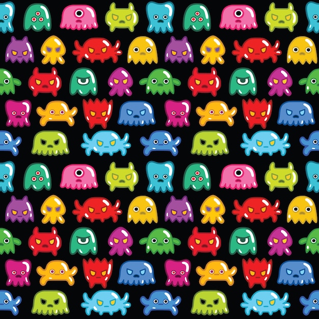 Seamless monsters pattern