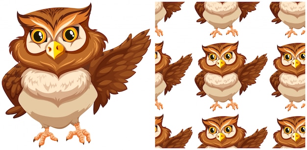 Free vector seamless owl isolated