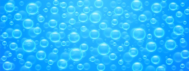 Free vector seamless pattern air bubbles on blue water surface