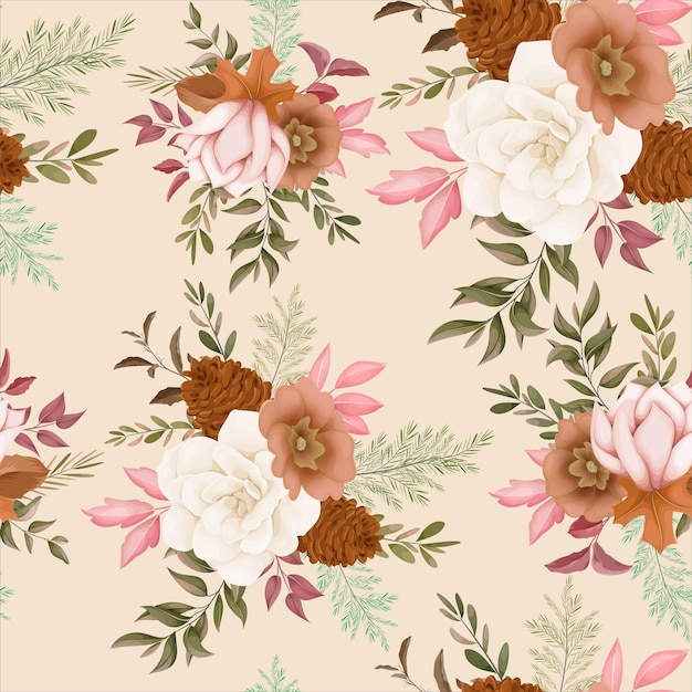 seamless pattern autumn flower design