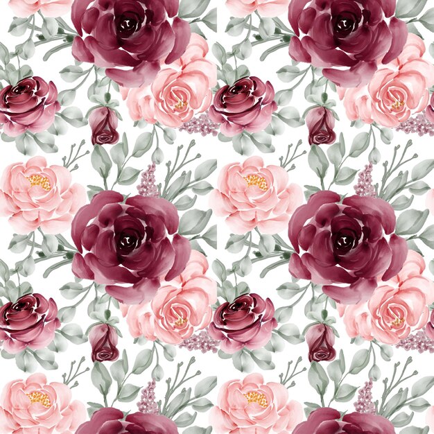 Бесшовный фон фон цветок розы розовый и бордовый