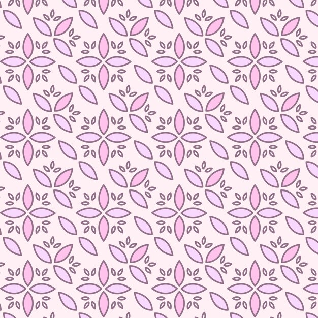 Seamless pattern, background with hand drawn cute insects, flowers, leaves