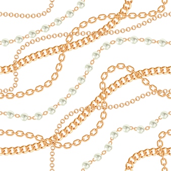 Seamless pattern background with pears and chains