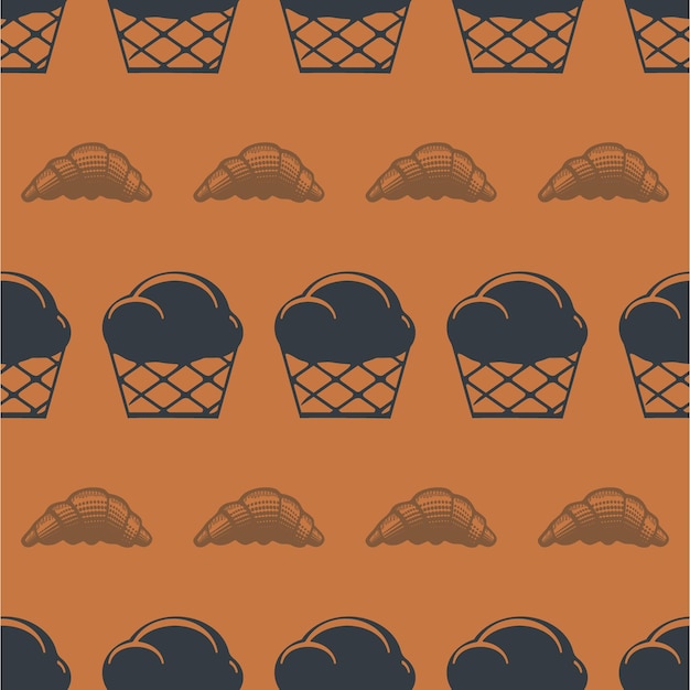 Free vector seamless pattern bakery cake background