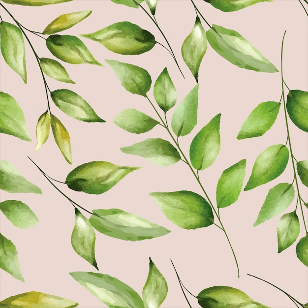 seamless pattern beautiful greenery leaves design