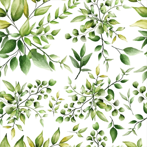 бесшовные модели красивая зелень листья дизайн