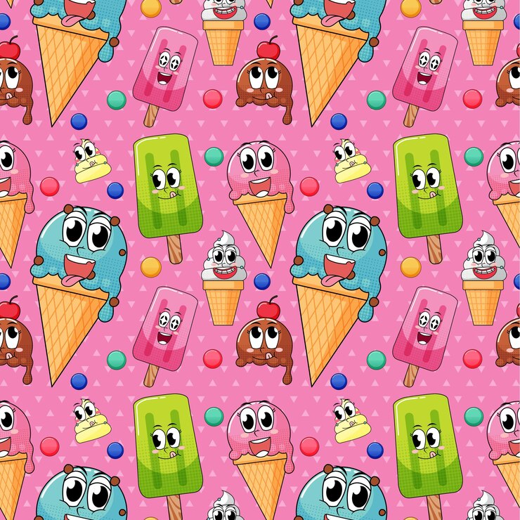 Free Vector seamless pattern cartoon on pink background