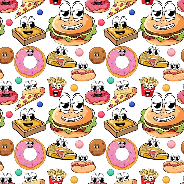 Free vector seamless pattern cartoon on white background