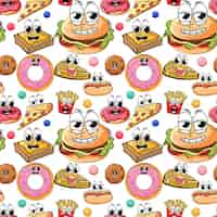 Free vector seamless pattern cartoon on white background