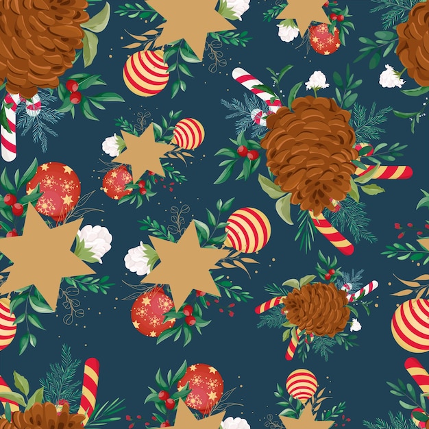 Seamless pattern Christmas ornament design
