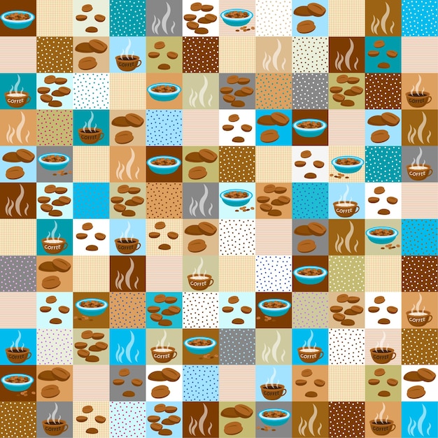 Free vector seamless pattern of coffee