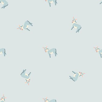 Seamless pattern of donkey. domestic animals on colorful background. vector illustration for textile prints, fabric, banners, backdrops and wallpapers.