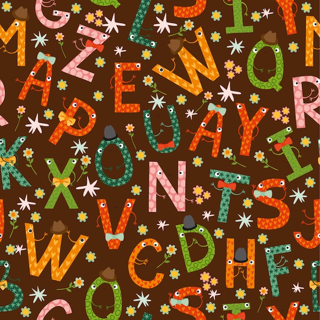 Free vector seamless pattern, funny letters