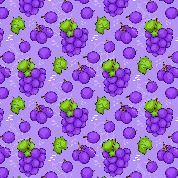 Free vector seamless pattern of grapes