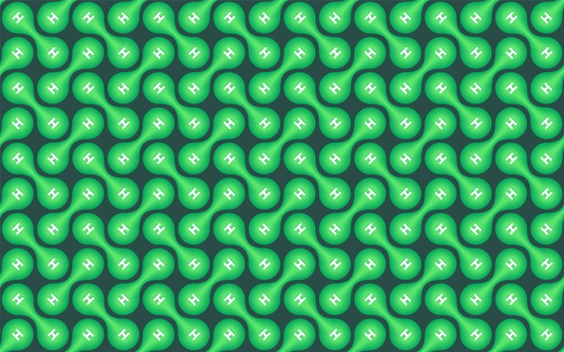 H2 분자 녹색 수소 에너지 개념의 원활한 패턴