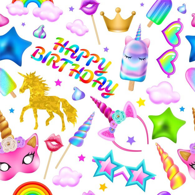 Seamless pattern happy birthday.