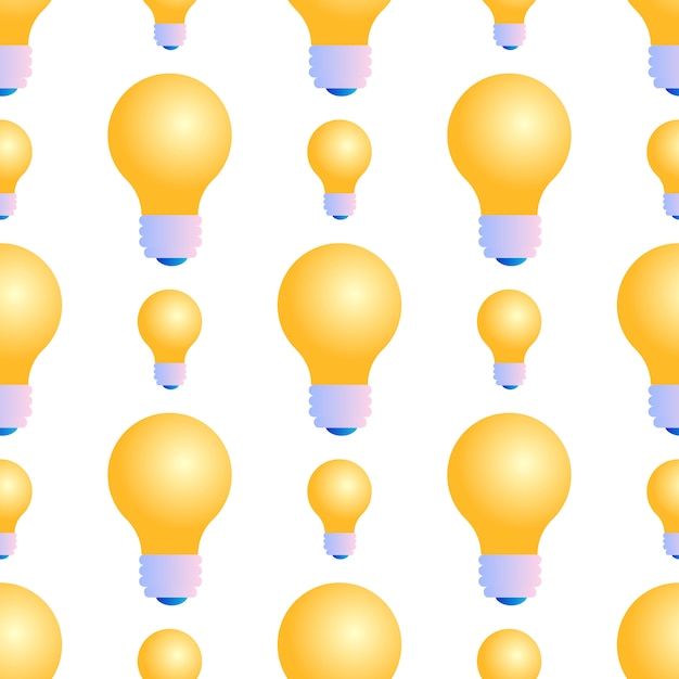 Free vector seamless pattern of lightbulbs on white background