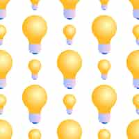 Free vector seamless pattern of lightbulbs on white background