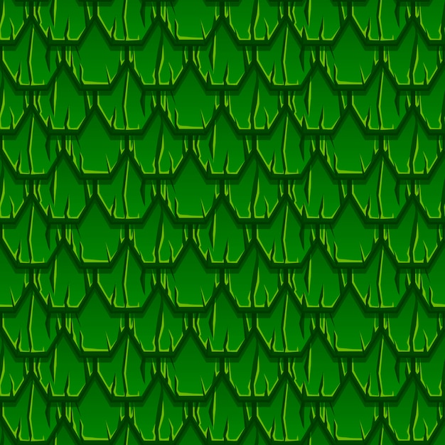 Бесплатное векторное изображение Безшовная картина геометрической старой деревянной зеленой крыши. текстурированный фон из шестигранных досок.