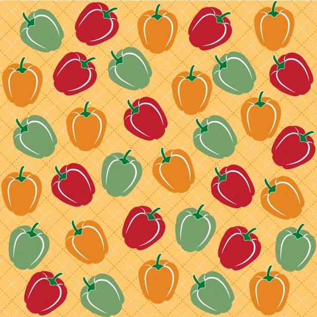 Бесплатное векторное изображение Бесшовные узор из сладкого перца разных цветов