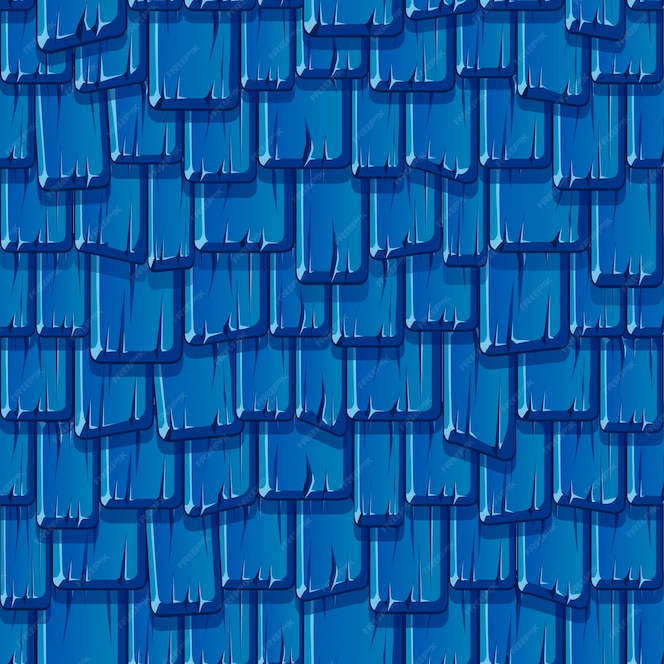 Seamless pattern of the old wooden blue roof. textured vintage roof.