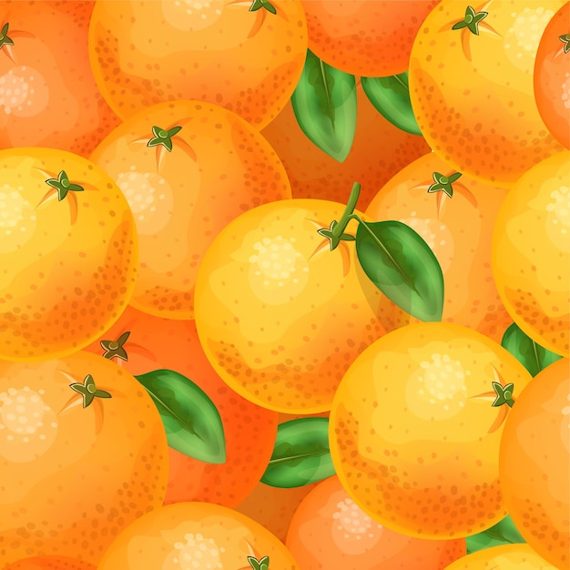 Free vector seamless pattern of oranges.