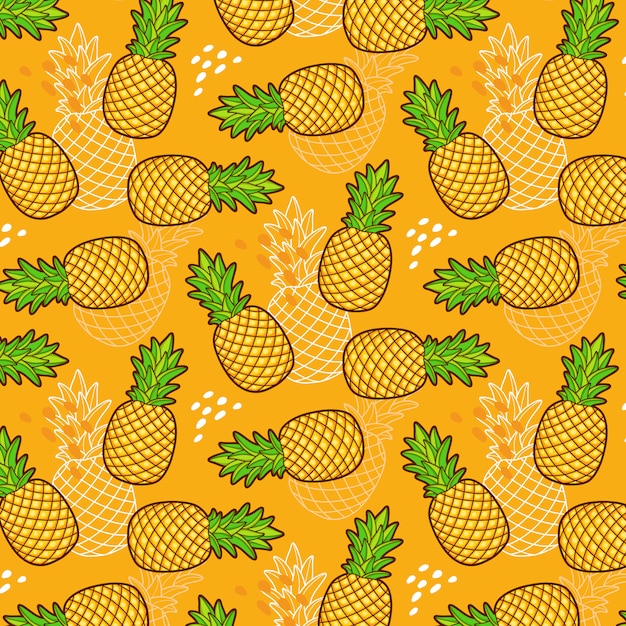 Seamless pattern of pineapples