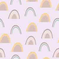 Free vector seamless pattern of rainbows on purple