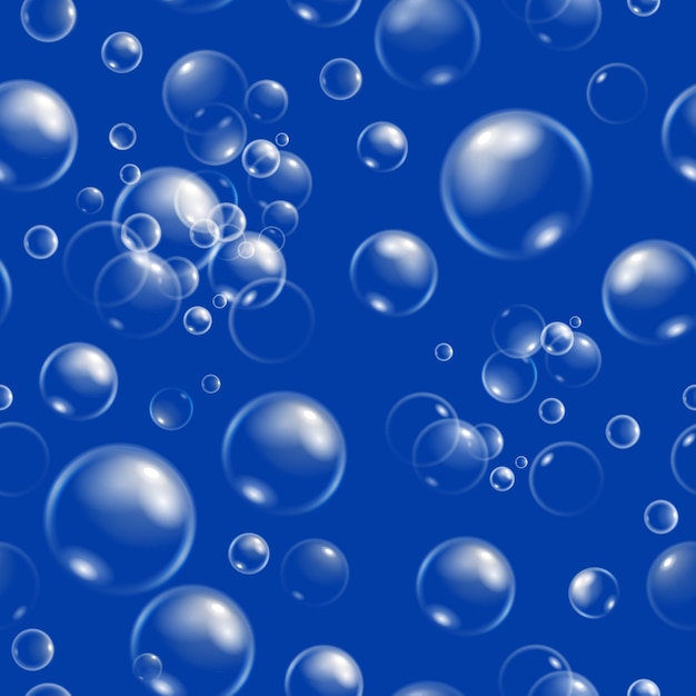 Seamless pattern of soap bubbles.