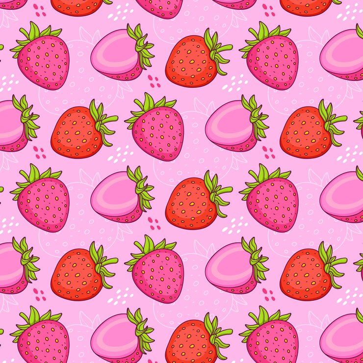 Free Vector seamless pattern of strawberries