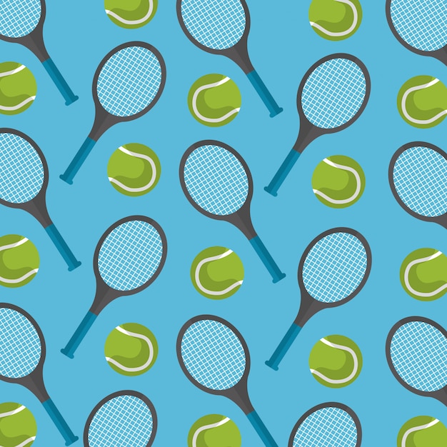 Free vector seamless pattern tennis ball and racket