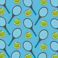 Free vector seamless pattern tennis ball and racket