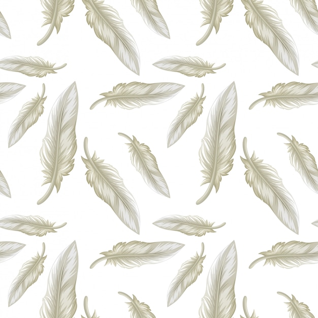 Free Vector seamless pattern tile cartoon with feathers